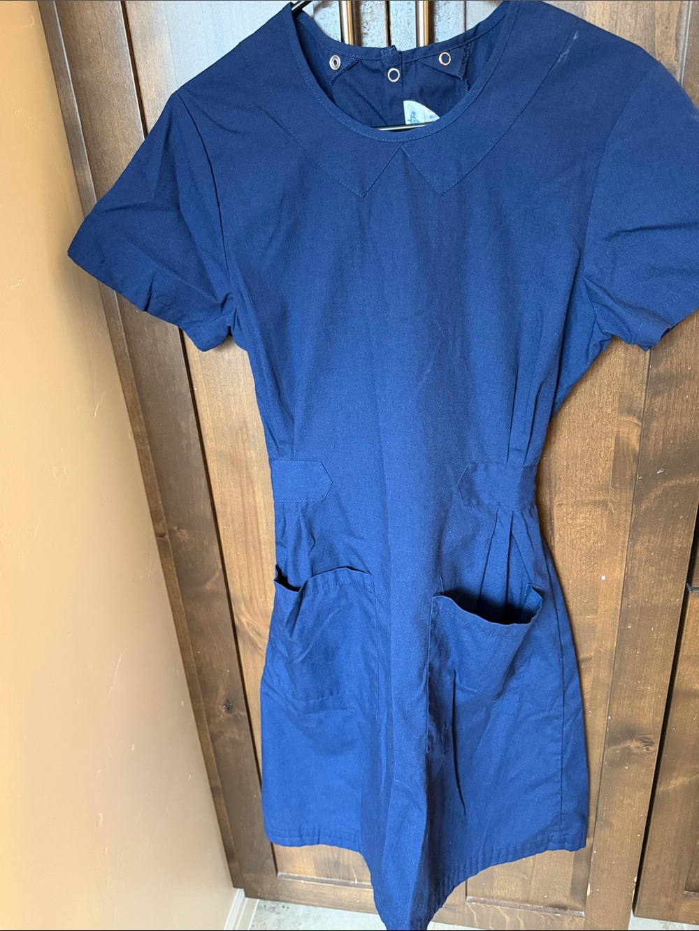 Women’s Navy Short-Sleeve Pocket Dress